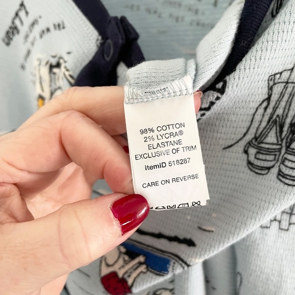 L.L. Bean Women’s Ski Underwear Pajama One piece Novelty print Waffle Blue M - Picture 11 of 14